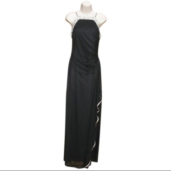 Black Pink Long Corset Gown Dress - Picture 1 of 11